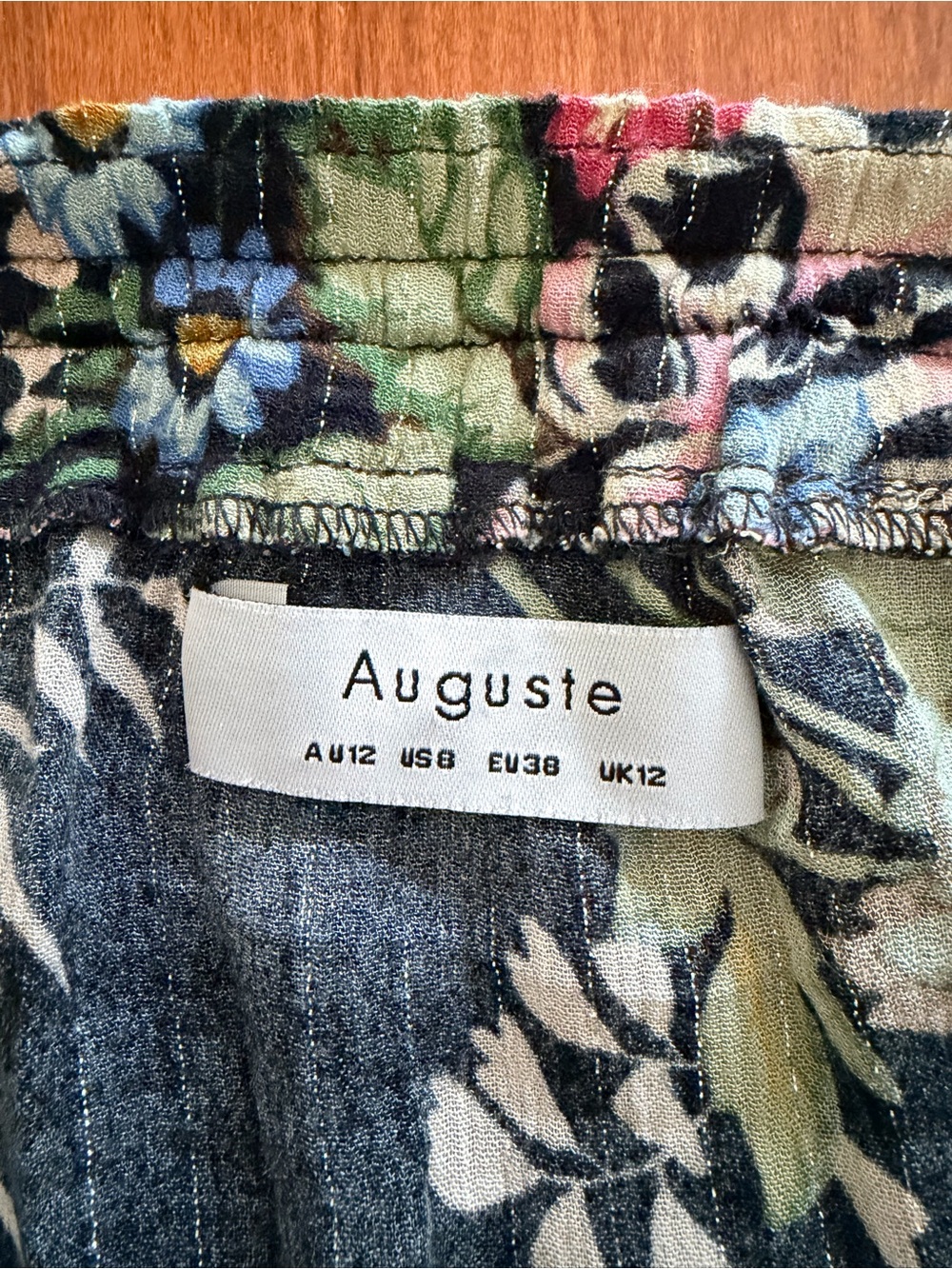 Auguste The Label Black Floral High-Low Skirt with Pink, Yellow & Blue Blooms - Picture 3 of 3